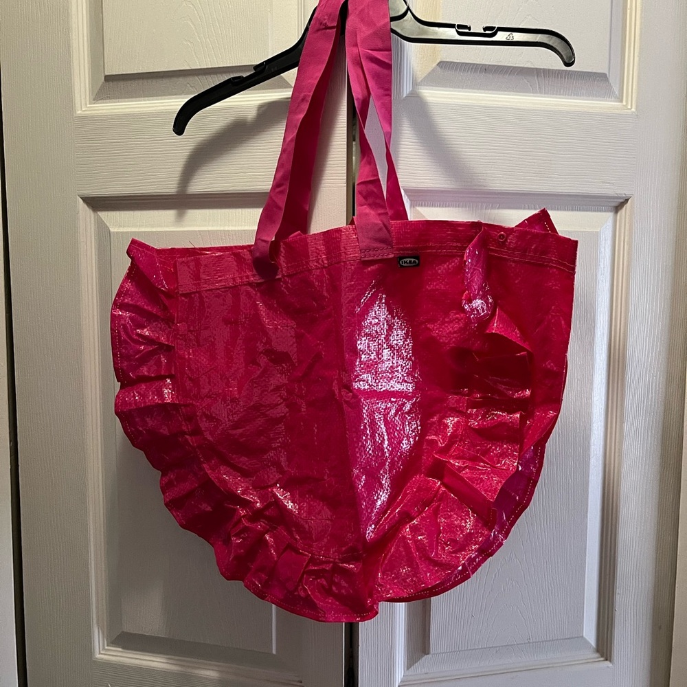 IKEA Zandra Rhodes Hot Pink Karismatisk Ruffle Tote Bag Large